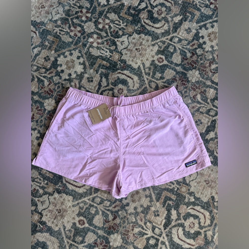 Patagonia Dragon Purple Women's barely baggie shorts - 2 1/2 IN. - Large